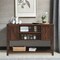 Costway Barn Door TV Stand Console Sideboard Buffet for TVs Up to 60'' w/Storage Cabinets